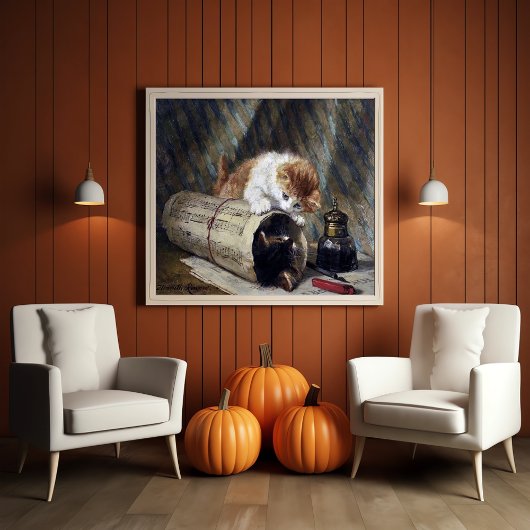 Cute Vintage ( 1886 ) Two Kittens Poster ポスター