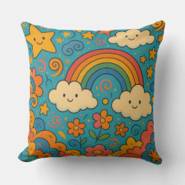 Cute Vintage Aesthetic Pattern Pillow 🌈✨🌸 クッション