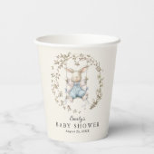 Cute Vintage Bunny Girl Baby Shower 紙コップ (裏面)