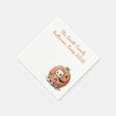 Cute Vintage Cat Pumpkin Custom Halloween Party スタンダードカクテルナプキン (角)