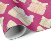 Cute Vintage Christmas Gifts Hand-painted ラッピングペーパー (ロールコーナー)