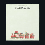 Cute Vintage Christmas Train with Toys ノートパッド<br><div class="desc">A notepad with a cute and adorable image made with watercolors. Santa driving a train filled with toys for all the children of the world.</div>