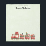 Cute Vintage Christmas Train with Toys ノートパッド<br><div class="desc">A notepad with a cute and adorable image made with watercolors. Santa driving a train filled with toys for all the children of the world.</div>
