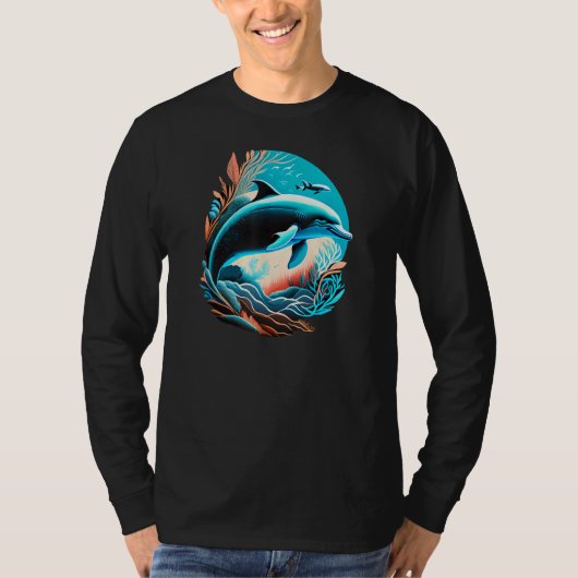 Cute Vintage Dolphin Animal  Dolphin Tシャツ (正面)