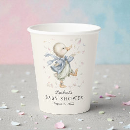 Cute Vintage Duck Storybook Baby Shower  紙コップ