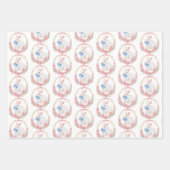 Cute Vintage Easter Bunny Gift Wrap ラッピングペーパーシート (正面)