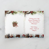 Cute Vintage Fairy Kids Personalized Christmas カード (内部)