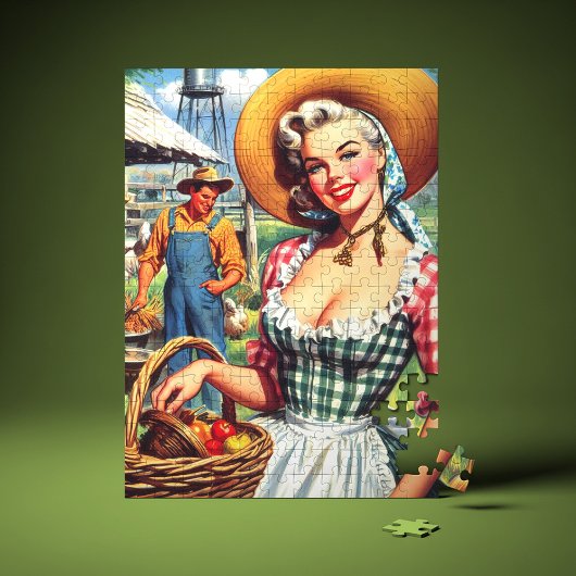 Cute Vintage Farmer Pinup ジグソーパズル