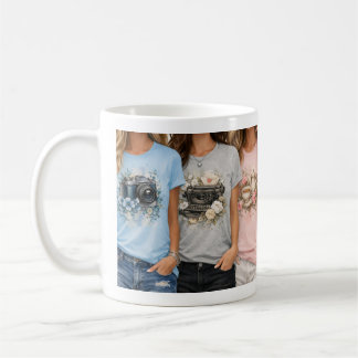 Cute Vintage Floral Graphic GirlClassic Mug, 11 oz コーヒーマグカップ