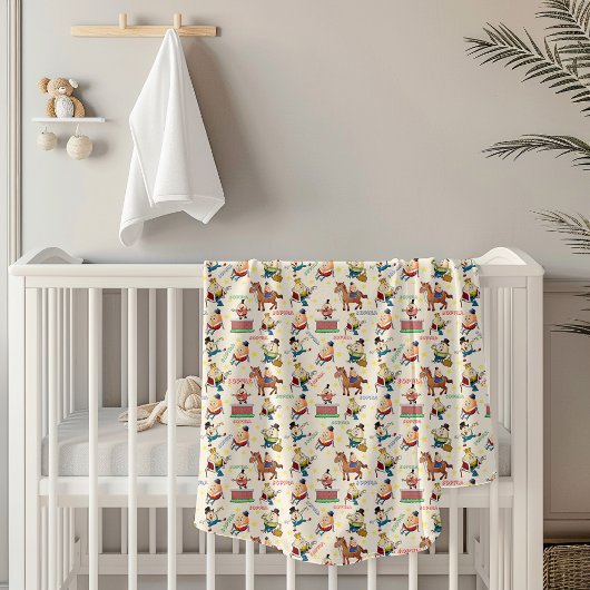 Cute Vintage Humpty Dumpty Nursery Rhyme フリースブランケット