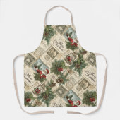 Cute Vintage Inspired Christmas Pattern  エプロン (正面)