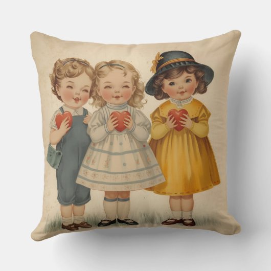 Cute Vintage Kids クッション (裏面)