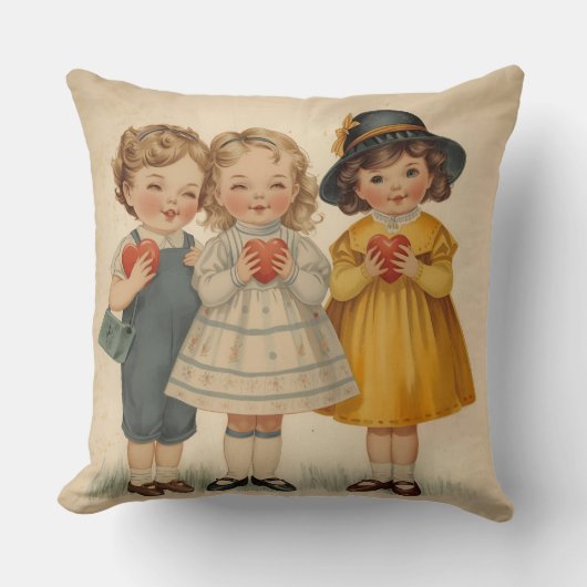 Cute Vintage Kids クッション (正面)