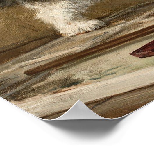 Cute Vintage Kitten Art, Name ポスター (角)