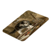 Cute Vintage Kitten Art, Name マグネット (左側)