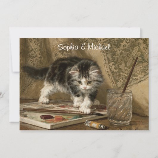 Cute Vintage Kitten Art, Names & Message (正面)