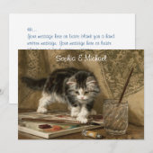 Cute Vintage Kitten Art, Names & Message (正面/裏面)