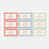 Cute Vintage Red Blue Green Gingham Jar  ラベル (シート)