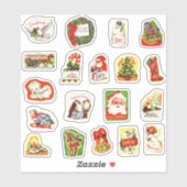 Cute Vintage Retro Christmas Envelope Seals Set シール (シート)