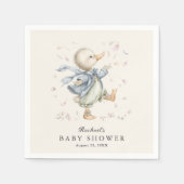 Cute Vintage Storybook Duck Baby Shower  スタンダードカクテルナプキン (正面)