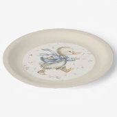 Cute Vintage Storybook Ducky Baby Shower  ペーパープレート (アングル)