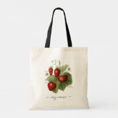 Cute Vintage Strawberry Varieties Add Your Name トートバッグ (裏面)