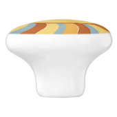 Cute Vintage Sunshine with Groovy Wavy Rays セラミックノブ (側面)