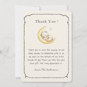 Cute Vintage teddy bear Baby shower サンキューカード (正面)