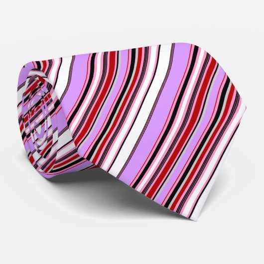 Cute violet red stripes ネクタイ (ロール)