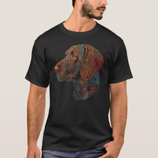 Cute Vizsla Dog on Vizsla  2 Tシャツ (正面)