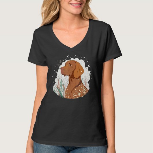 Cute Vizsla Dog on Vizsla Lover_3 Tシャツ (正面)