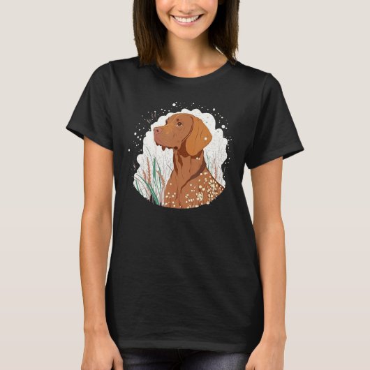 Cute Vizsla Dog on Vizsla Lover_3 Tシャツ (正面)