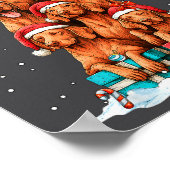 Cute Vizsla Viszla Dog Christmas Tree Xmas Hat  ポスター (角)