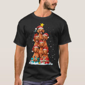 Cute Vizsla Viszla Dog Christmas Tree Xmas Hat  Tシャツ (正面)