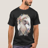 Cute Vulture Bird Flower Crown Floral Exotic Birds Tシャツ (正面)