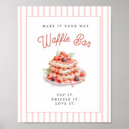 Cute Waffle Bar Bridal shower ポスター