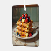 Cute Waffle Themed Christmas  メタルオーナメント (正面左)
