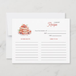 Cute Waffles Bridal Shower brunch Recipe card ノートカード