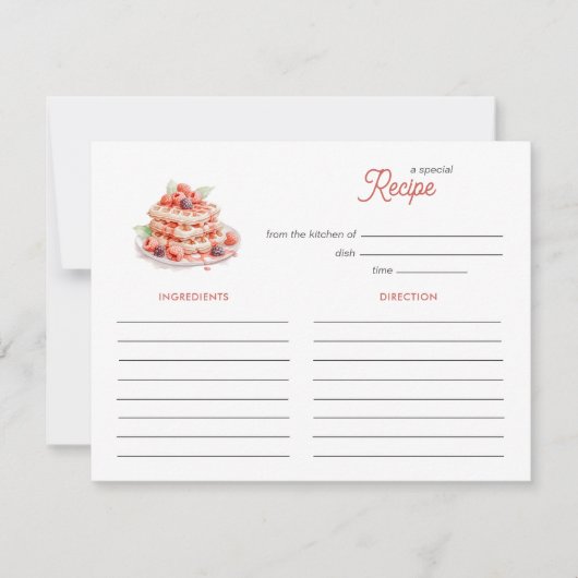 Cute Waffles Bridal Shower brunch Recipe card ノートカード (正面)