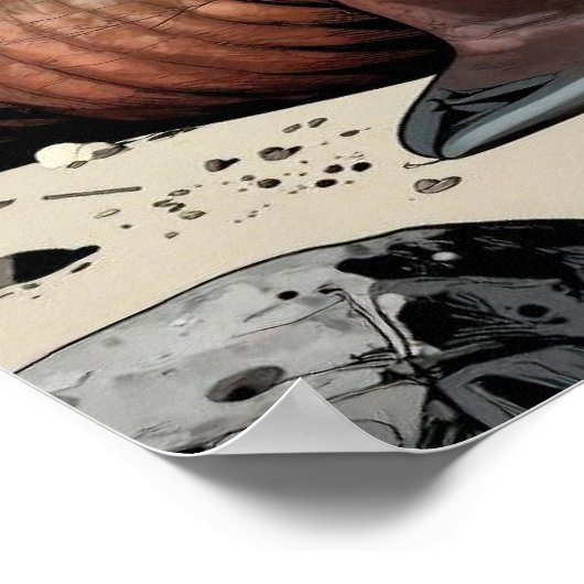 Cute Walrus on a Sandy Beach  ポスター (角)