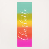 Cute Water Color Blockパーソナライズされた名 ヨガマット (正面)