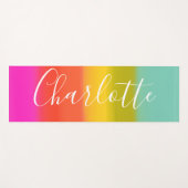 Cute Water Color Blockパーソナライズされた名 ヨガマット (正面(横))