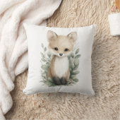 Cute Watercolor Baby Animals with Flowers クッション (ブランケット)