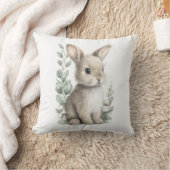 Cute Watercolor Baby Animals with Flowers クッション (ブランケット)