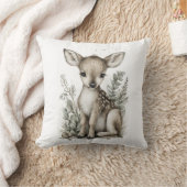 Cute Watercolor Baby Animals with Flowers クッション (ブランケット)