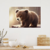 Cute watercolor baby bear cub poster ポスター (キッチン)