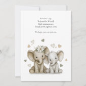 Cute Watercolor Baby Boy & Girl with Hearts 招待状 (裏面)