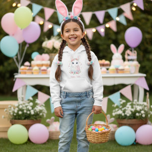 Cute Watercolor Baby Bunny & Pastel Easter Egg