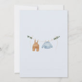 Cute Watercolor Baby Clothes Laundry Line Aqiqah 招待状 (裏面)