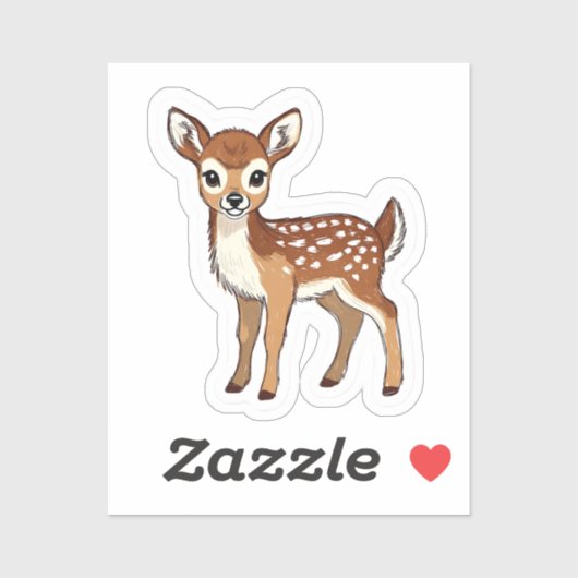Cute Watercolor Baby Deer Fawn Sticker シール (シート)